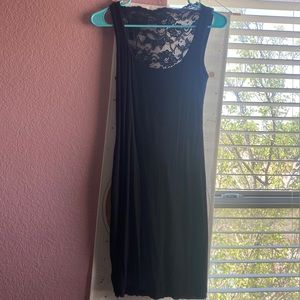 Black formal sheer back dress